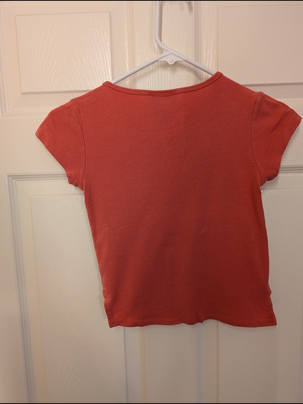 BCBG Short Sleeve Pocket Crop Top - Coral - Picture 5 of 7